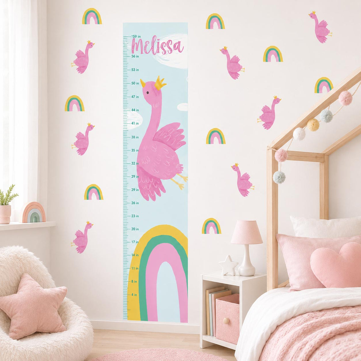 Personalized Swan Growth Chart Textile Decal product image 2 by Dos Junior