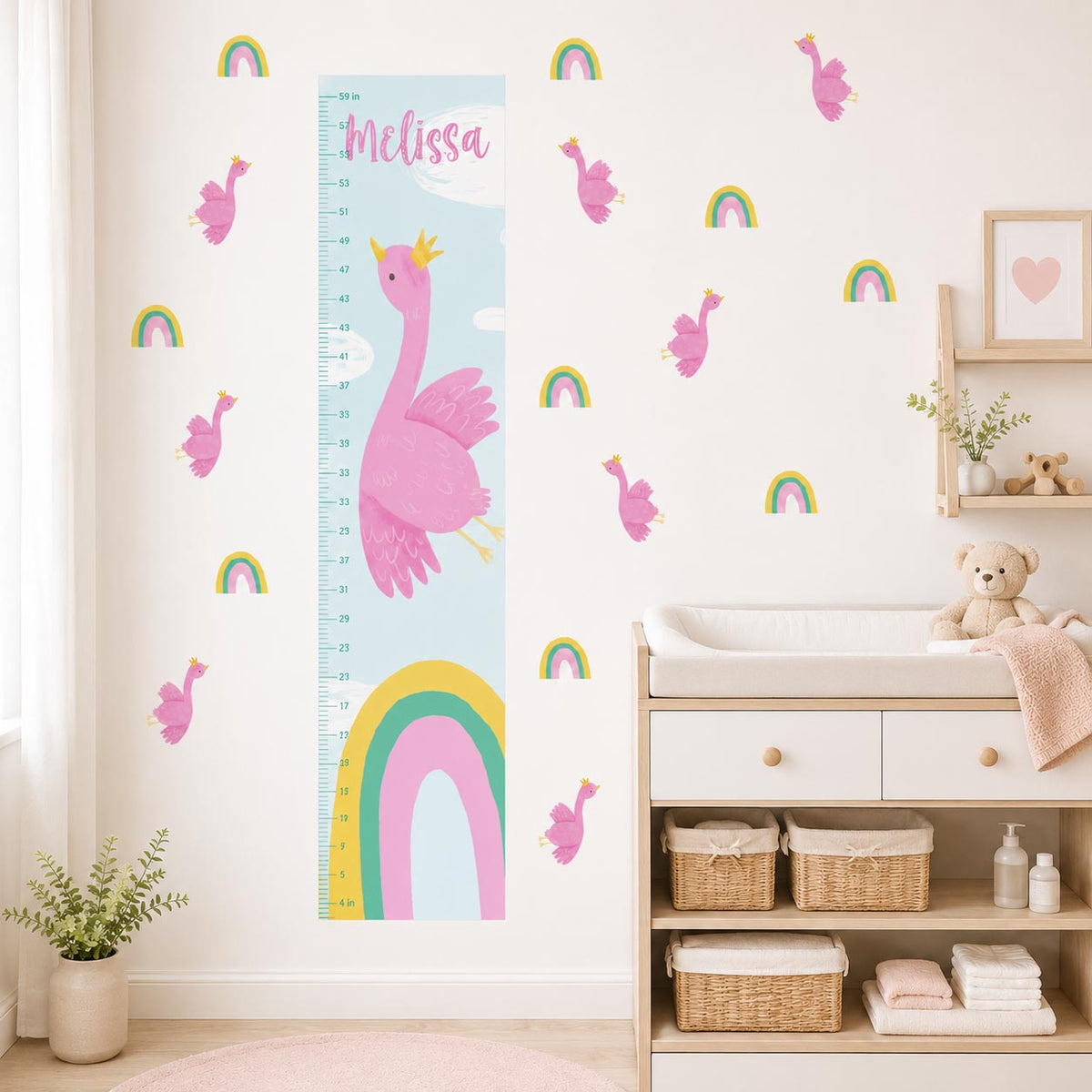 Personalized Swan Growth Chart Textile Decal product image 5 by Dos Junior