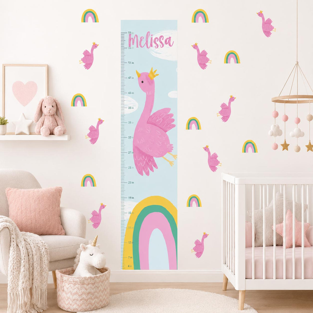 Personalized Swan Growth Chart Textile Decal product image 6 by Dos Junior