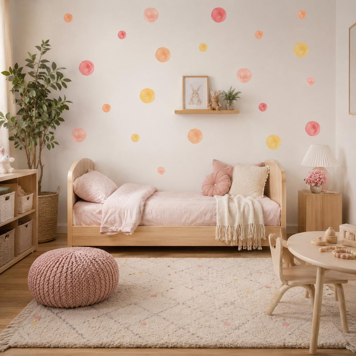 Pink Rainbow Polka Dots Textile Decal product image 4 by Dos Junior