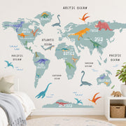 World Map Dinosaur Soft Textile Decal for Nursery by Dos Junior