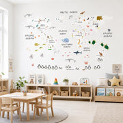 World Map Neutral Animal Textile Decal for Nursery by Dos Junior