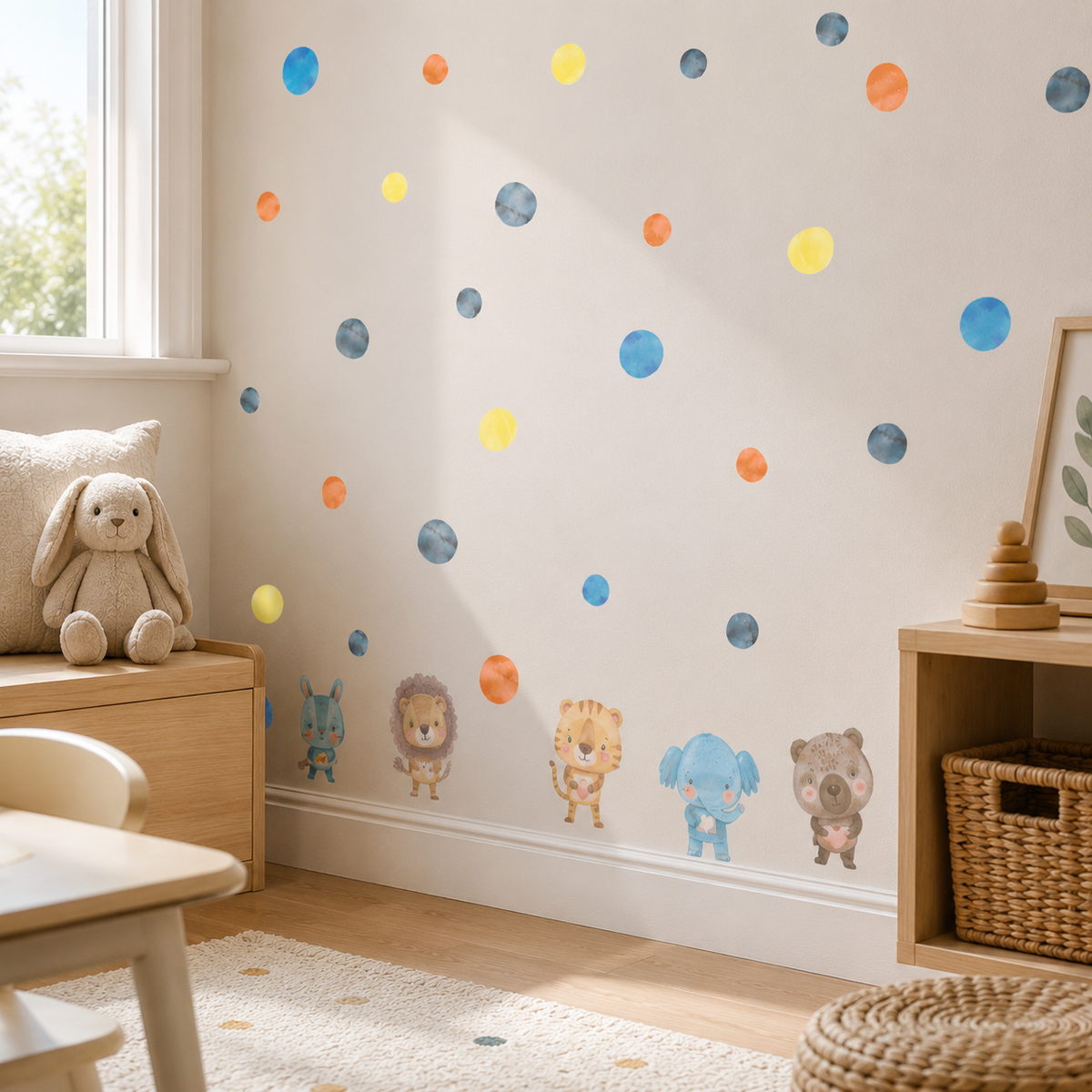 Baby Safari Animals Textile Decal