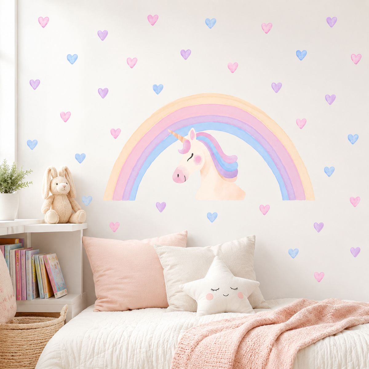 Rainbow Unicorn Fabric Wall Decals