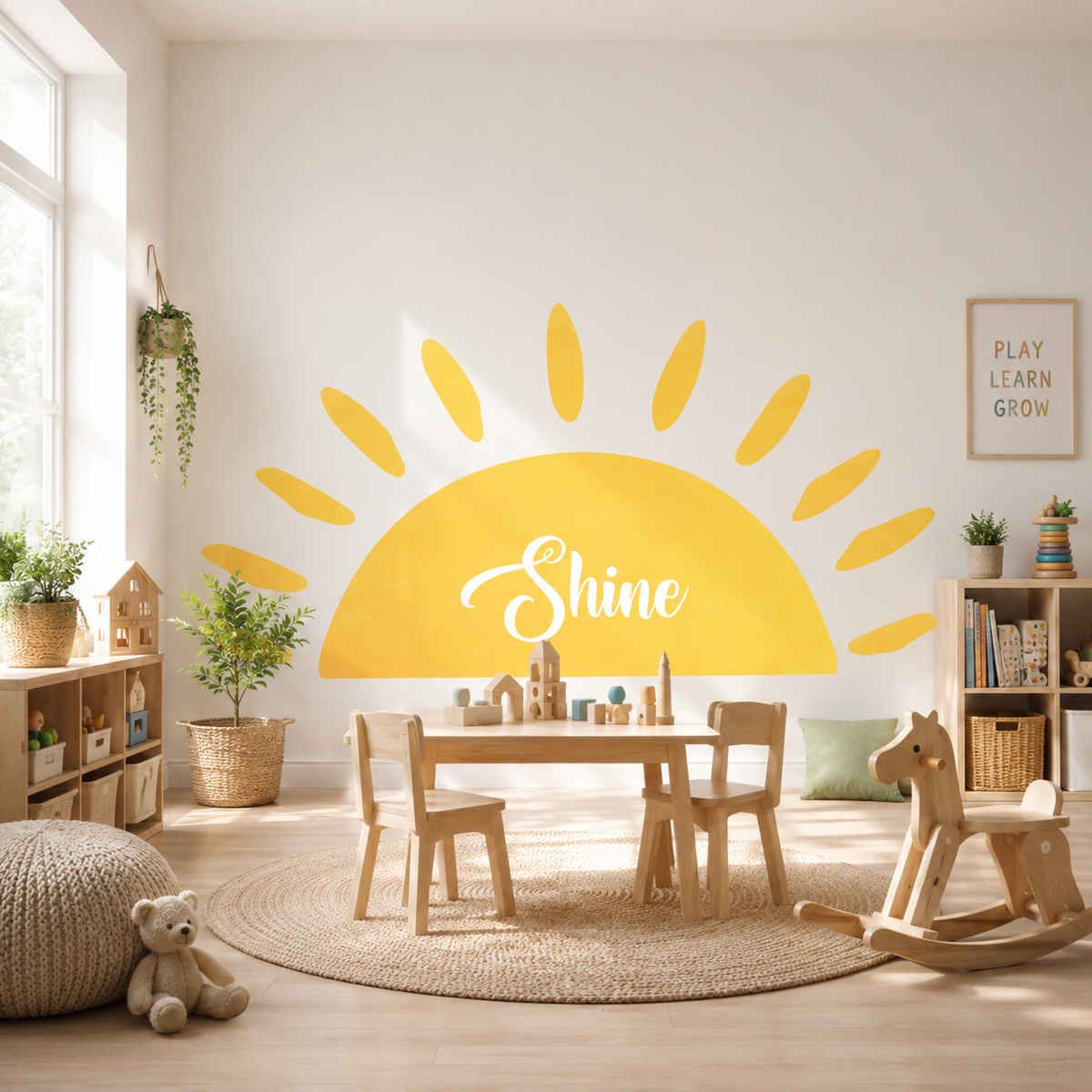 Personalized Half Sun Fabric Wall Decal