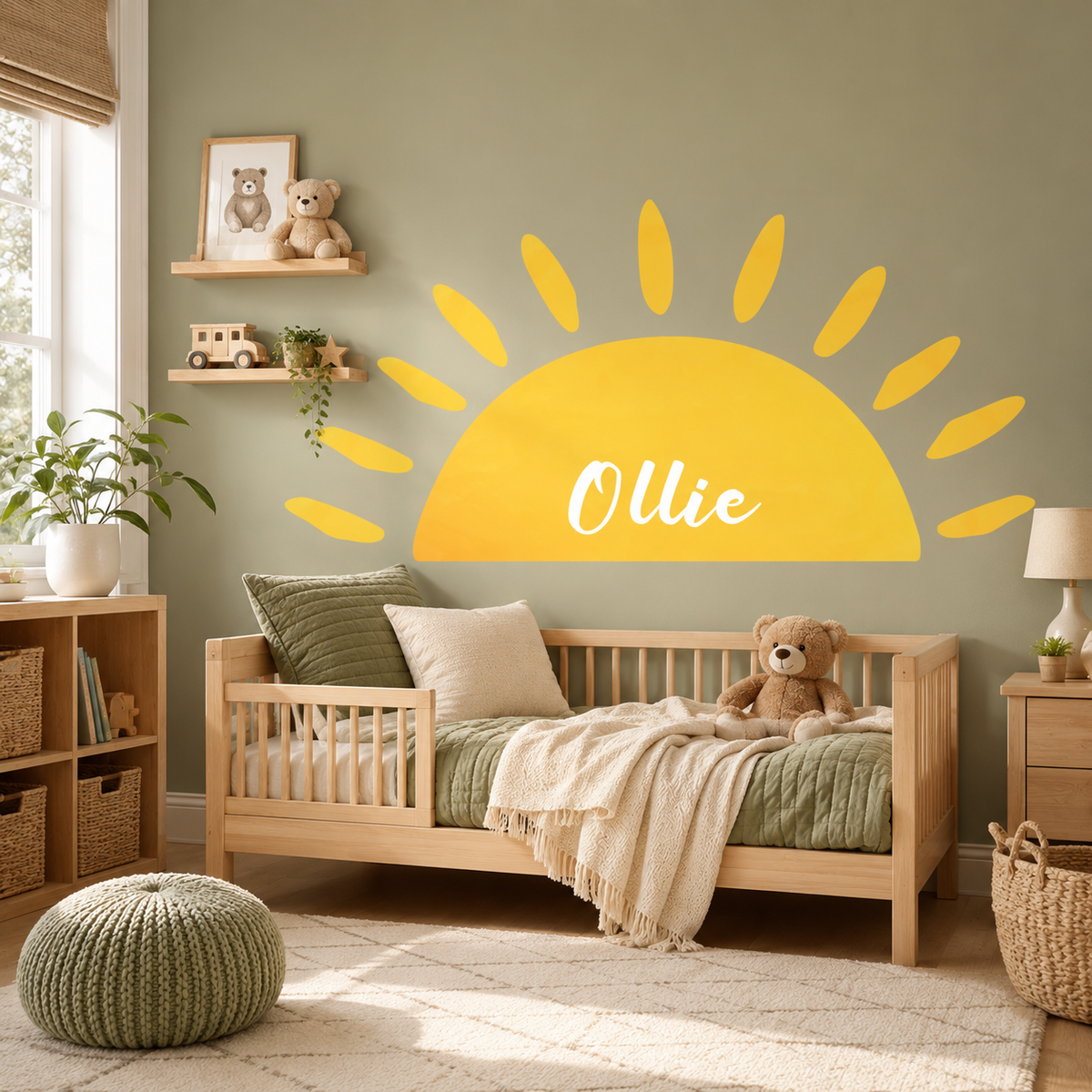 Personalized Half Sun Fabric Wall Decal