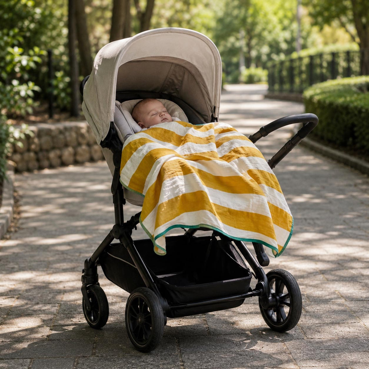 Sunshine Striped Cotton Muslin Wrap product image 5 by Dos Junior