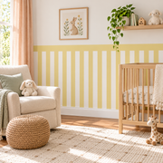 Stripe Peel and Stick Half Wall Wallpaper | Butter Yellow