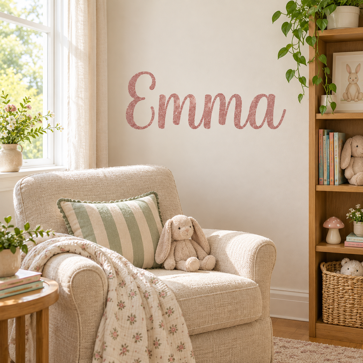 Custom Name Glitter Wall Decal