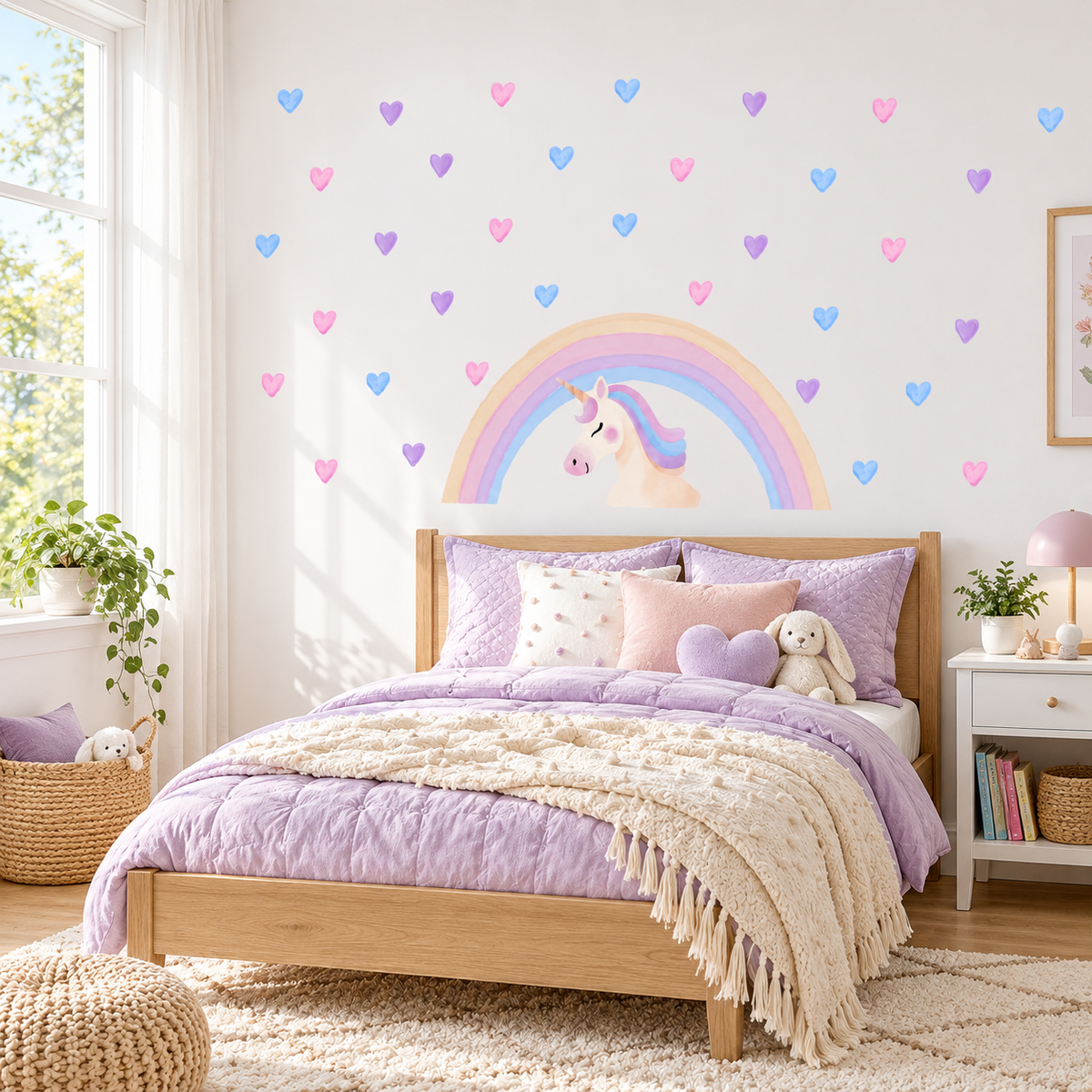 Rainbow Unicorn Fabric Wall Decals