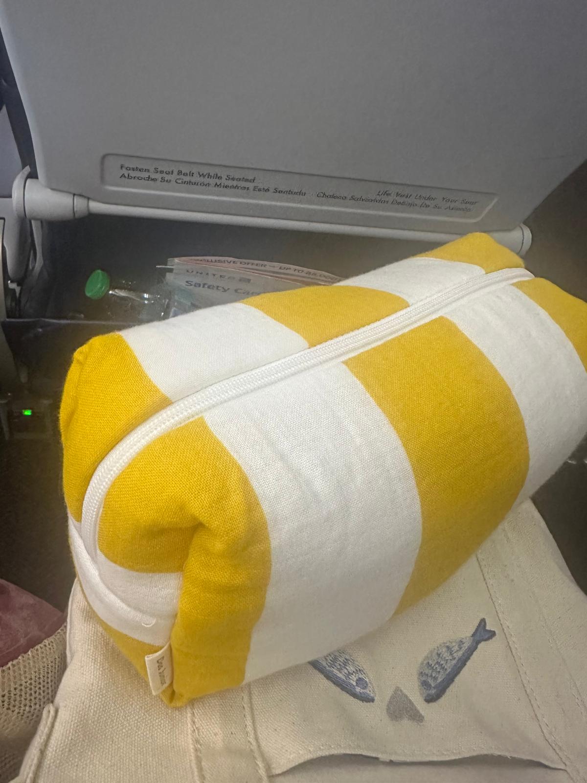 Yellow Striped Cotton Muslin Pouch