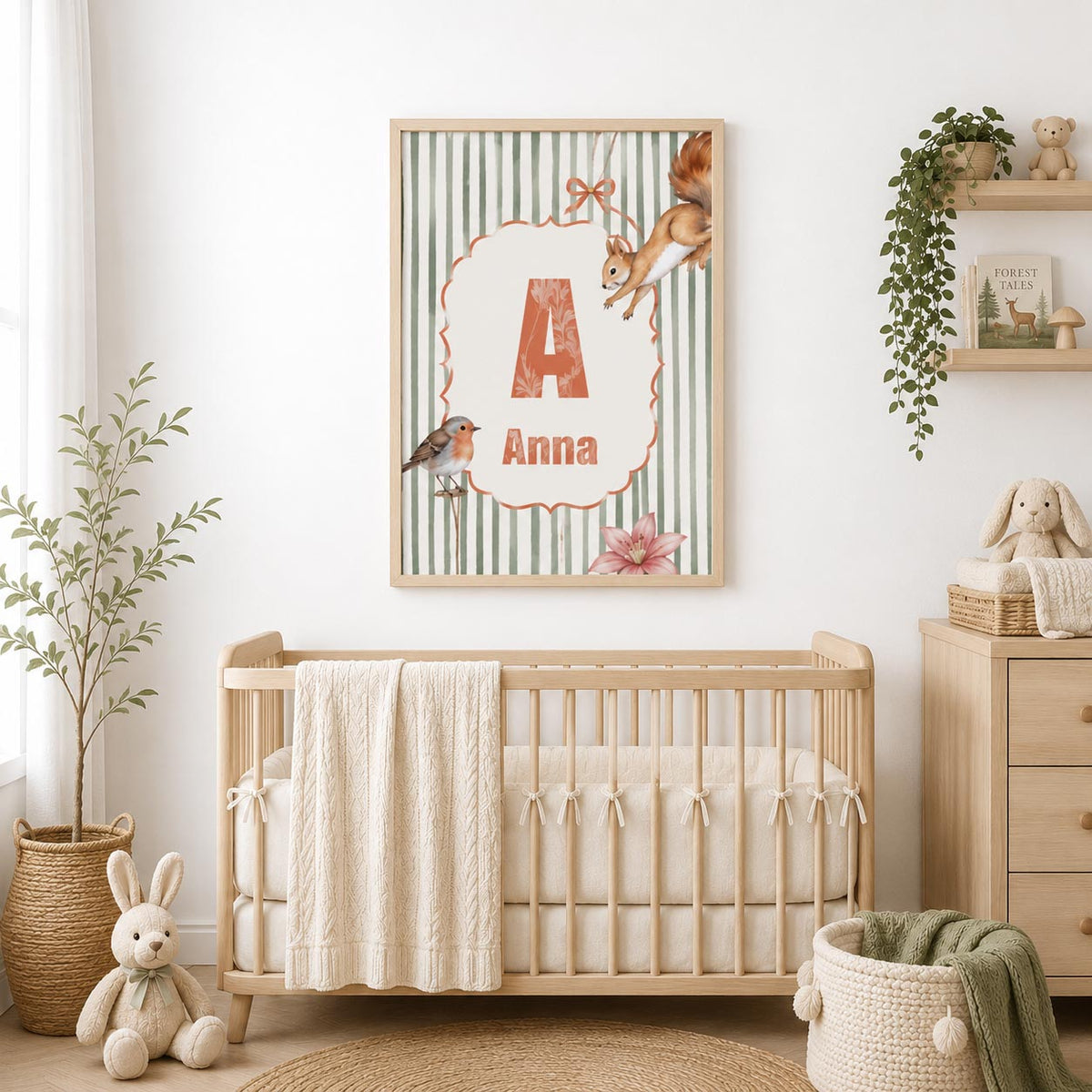 Woodland Personalized Fabric Art Print