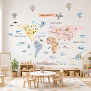 World Map Custom Dreamy Textile Decal for Kids Room by Dos Junior
