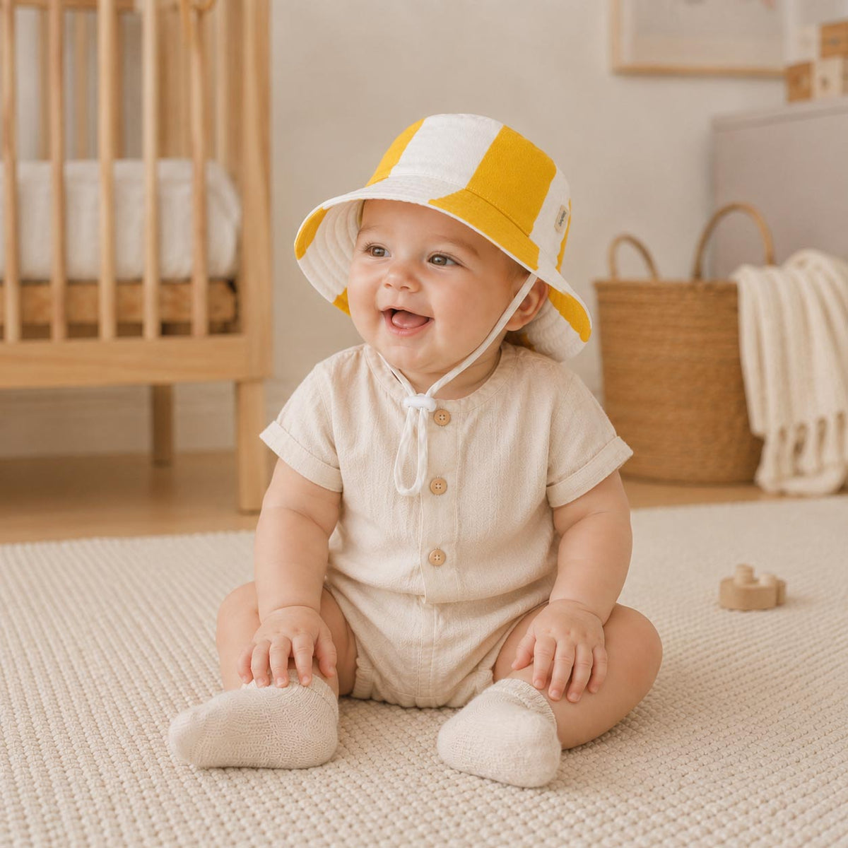 Yellow Stripe Baby Hat product image 3 by Dos Junior
