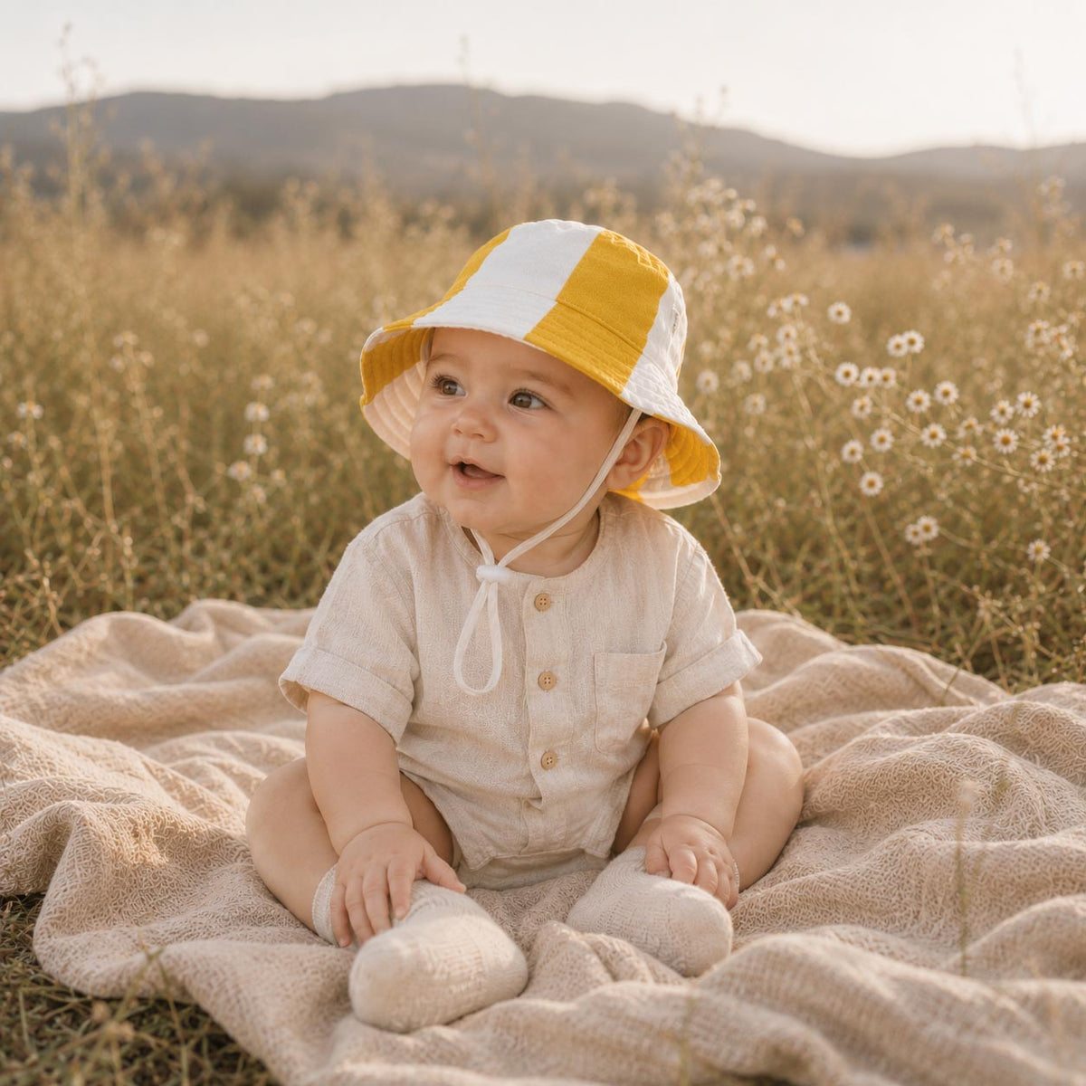 Yellow Stripe Baby Hat product image 4 by Dos Junior