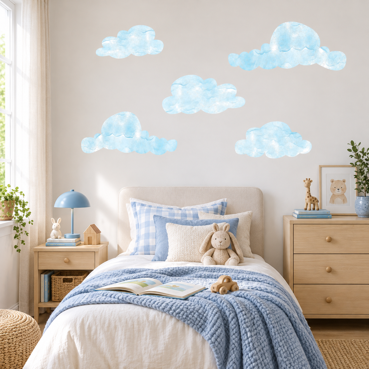 Big Clouds Sky Fabric Wall Decals