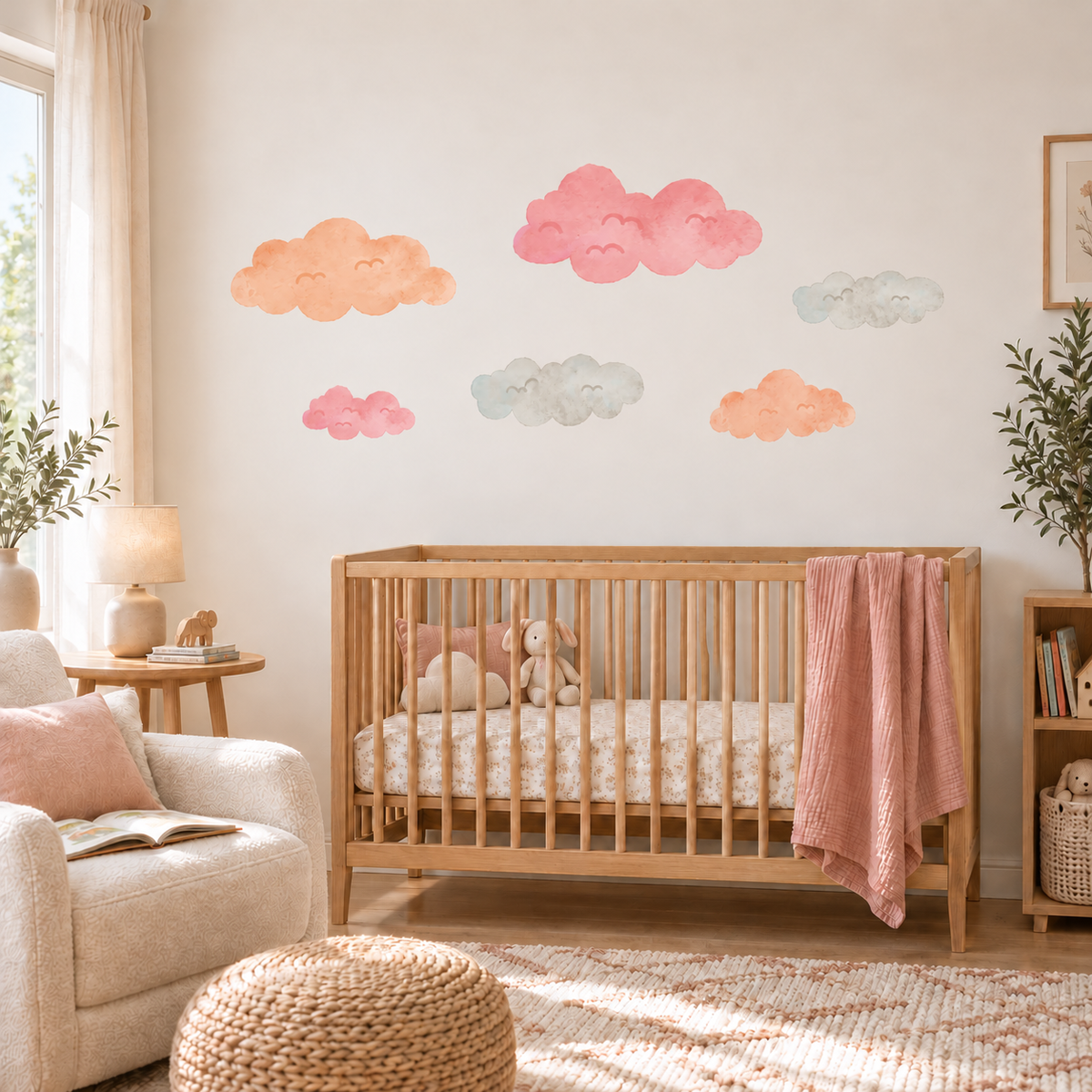 Big Clouds Fabric Wall Decals
