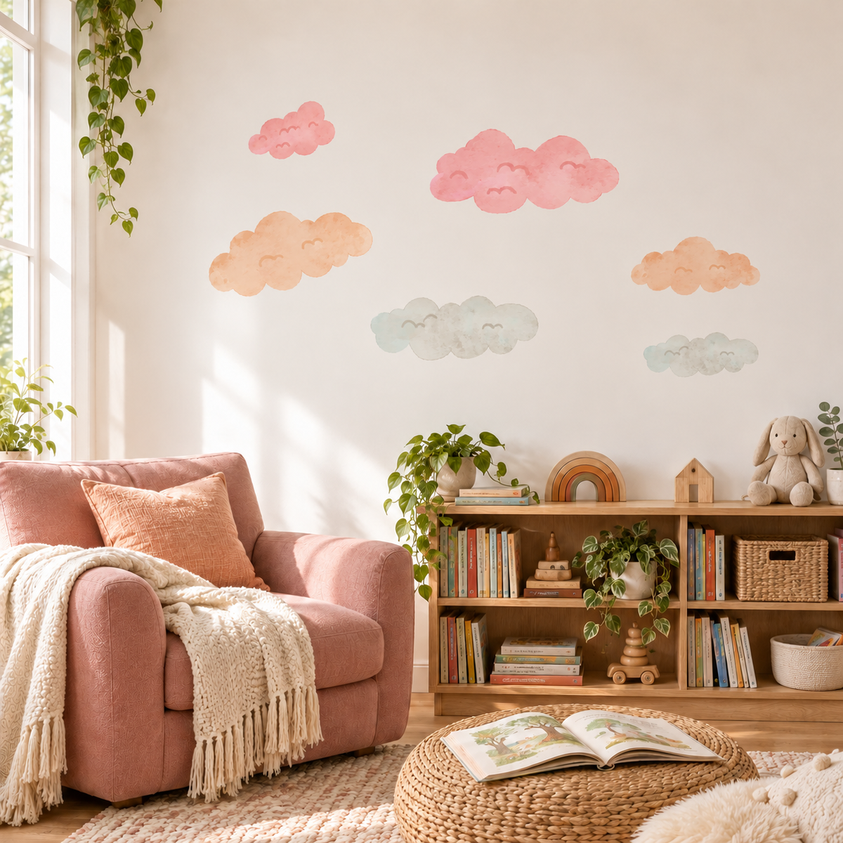 Big Clouds Fabric Wall Decals