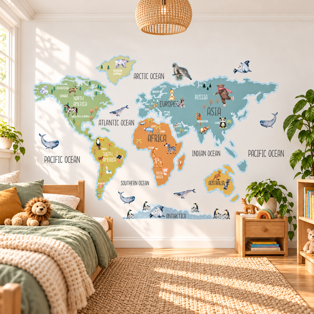 Brave World Map Fabric Wall Decal