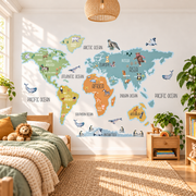 Brave World Map Fabric Wall Decal