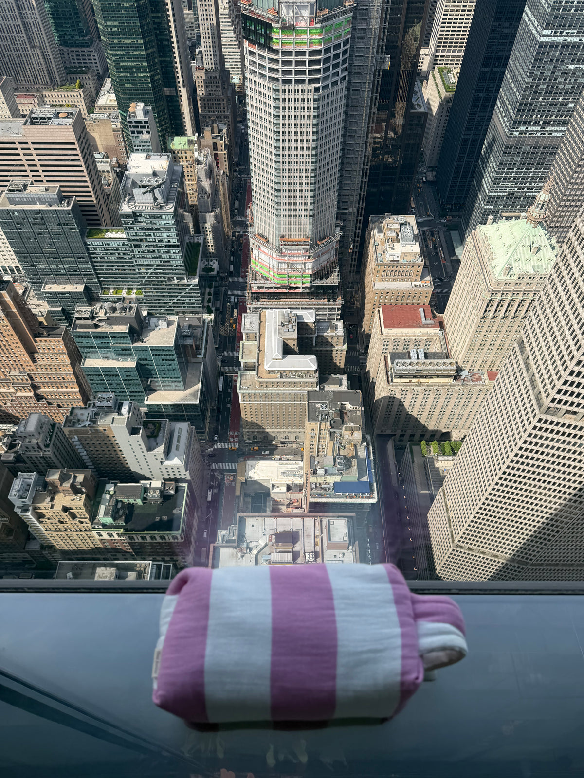 Pink Striped Cotton Muslin Pouch