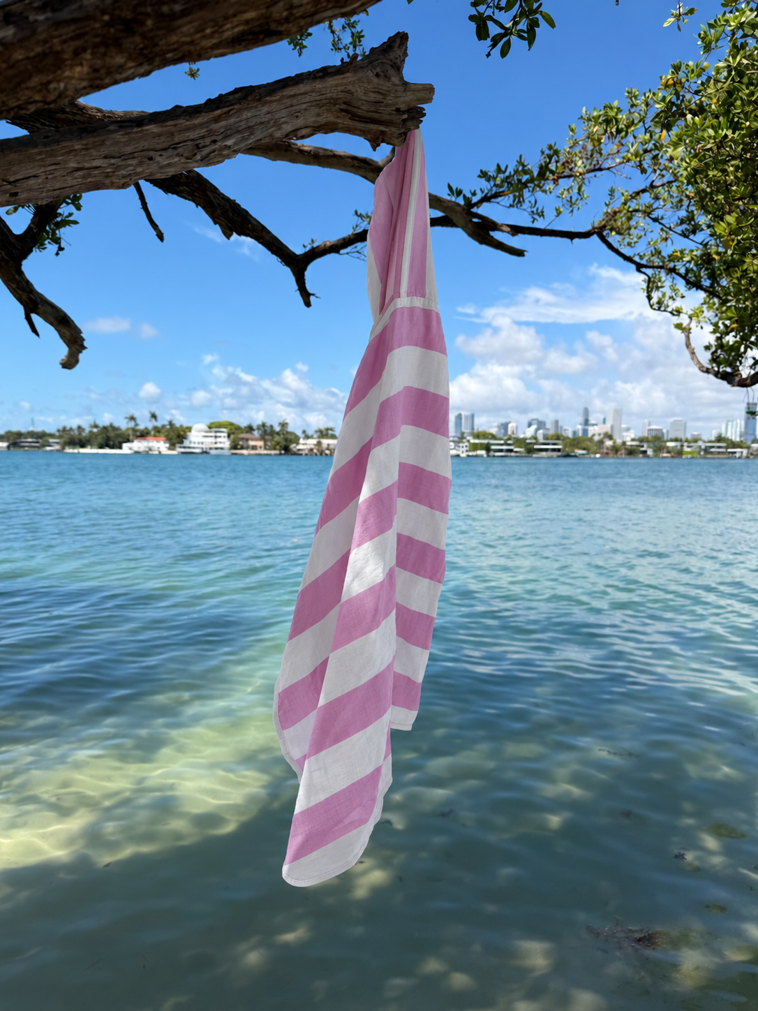 Muslin Hooded Towel & Blanket - Pink Striped
