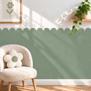 Scalloped Peel and Stick Tea Green Half Wall Wallpaper