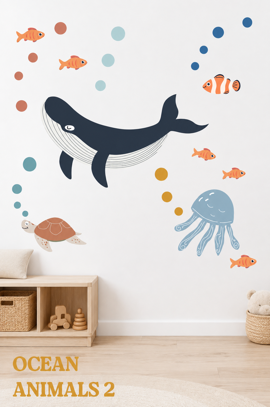Ocean Animals Fabric Wall Decal