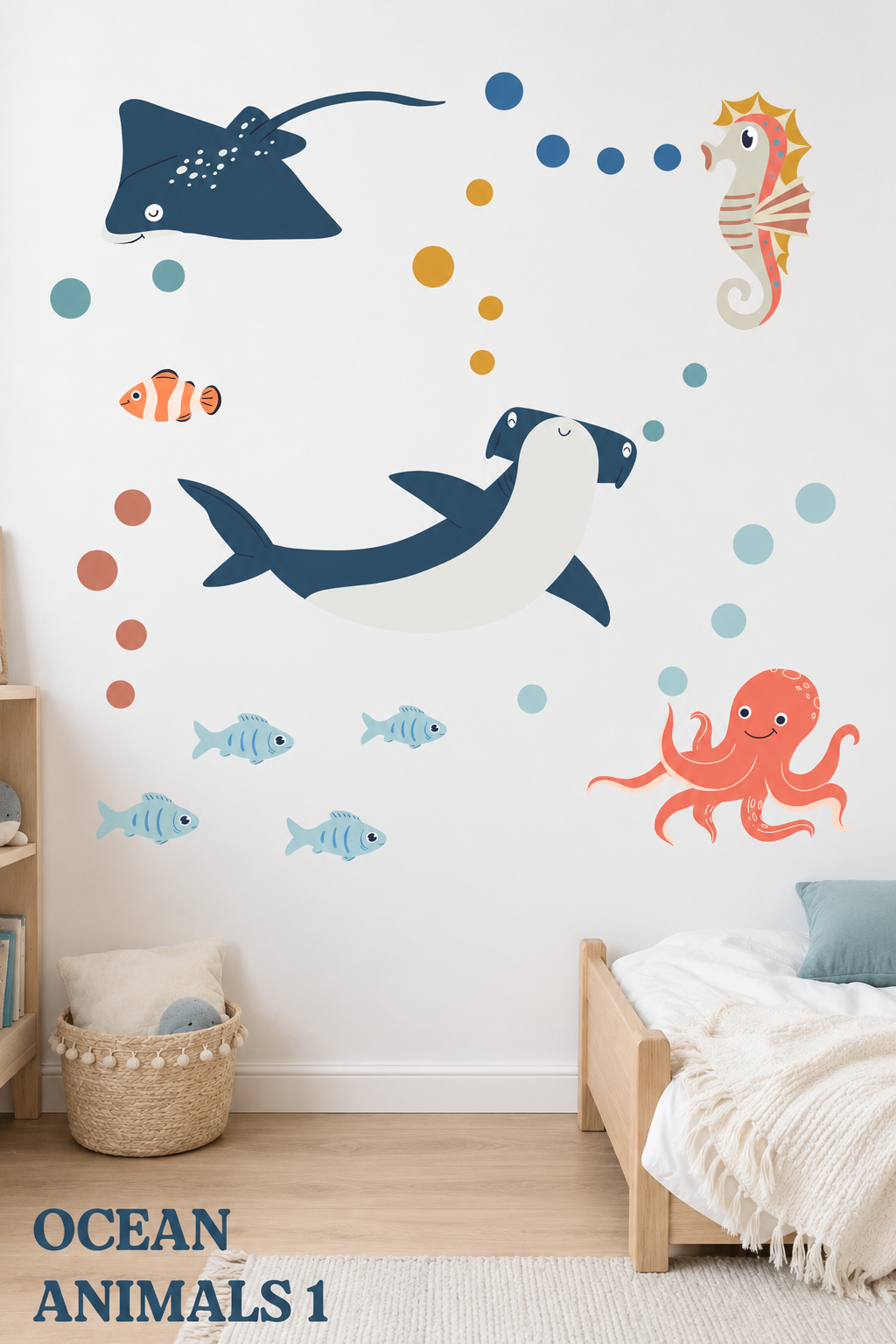 Ocean Animals Fabric Wall Decal