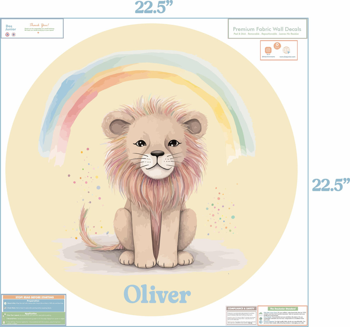 Custom Round Lion Textile Decal product image 7 by Dos Junior