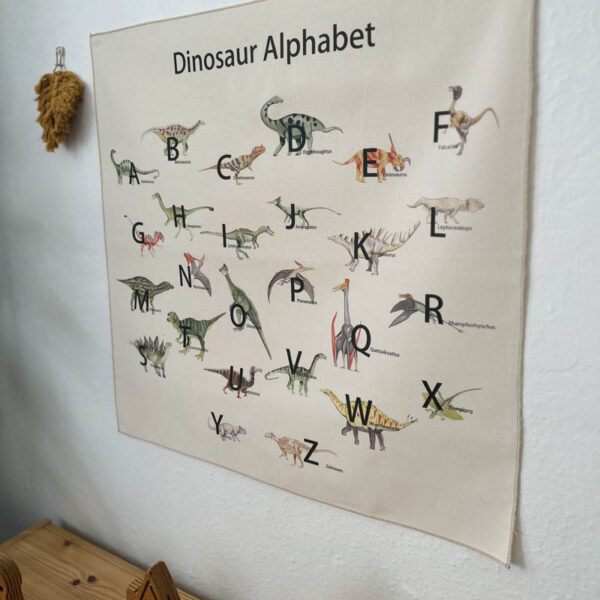 Small Dinosaur Educational Alphabet Tapestry