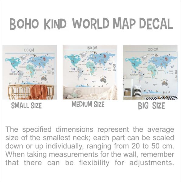 Boho kind world map decal