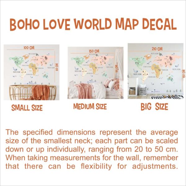 Boho Love World Map Decal