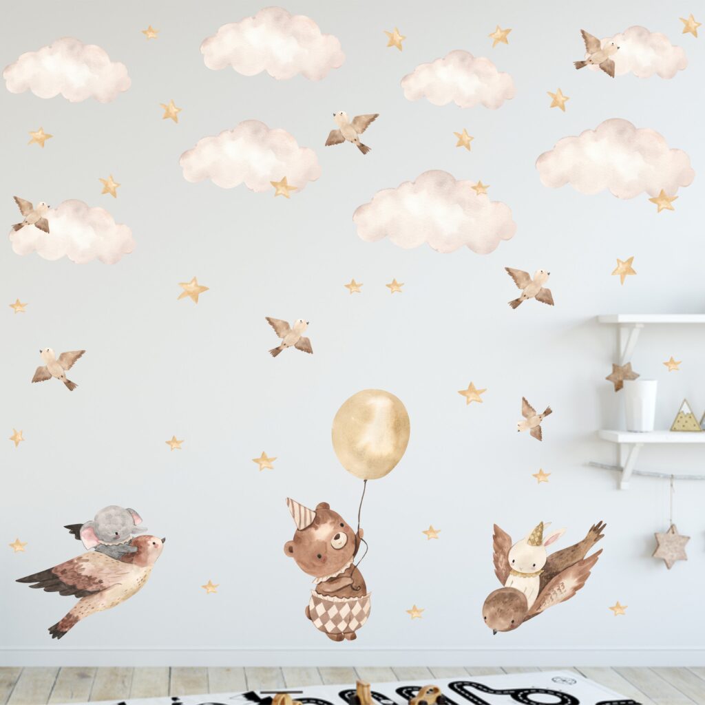 Watercolor Baby Animals Wall Decal