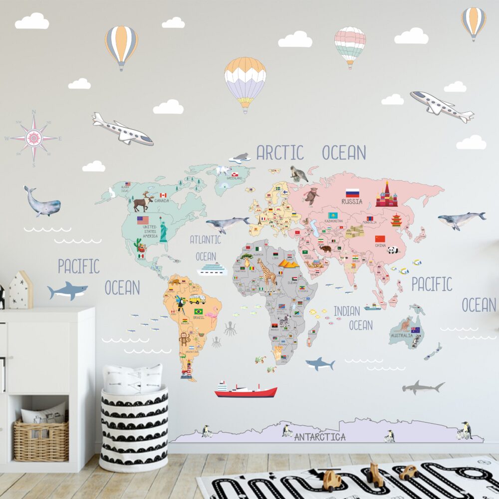 Countries Love World Map Decal