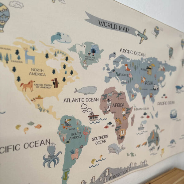 Sky World Map Tapestry