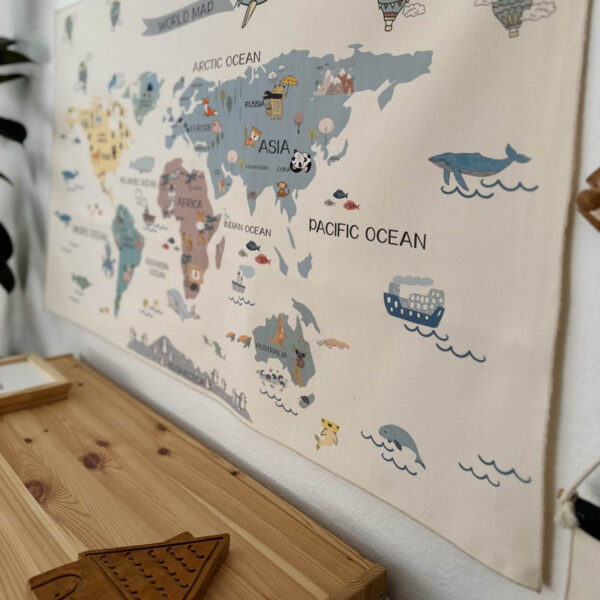 Sky World Map Tapestry