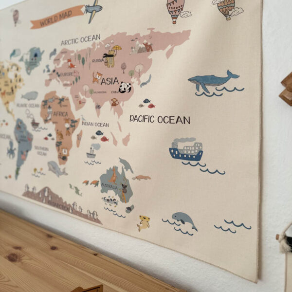 Dreamy World Map Tapestry