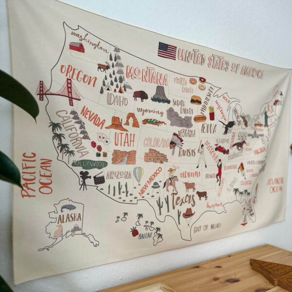 USA Map Tapestry