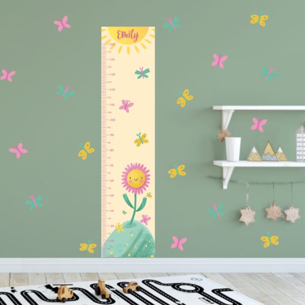 Personolized Daisy Growth Chart Wall Decal