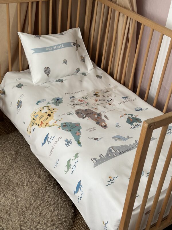 World Map Toddler Bedding