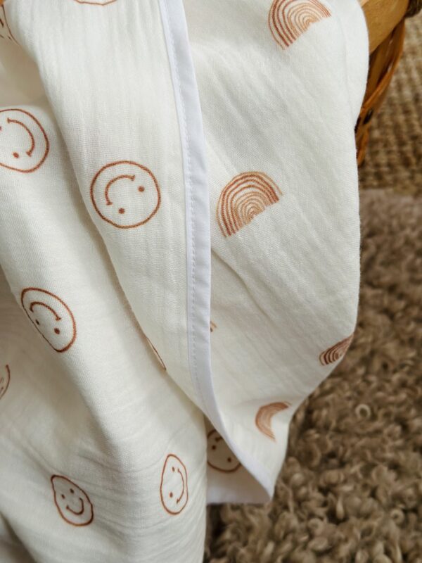 Smile Muslin Baby Swaddle Blanket