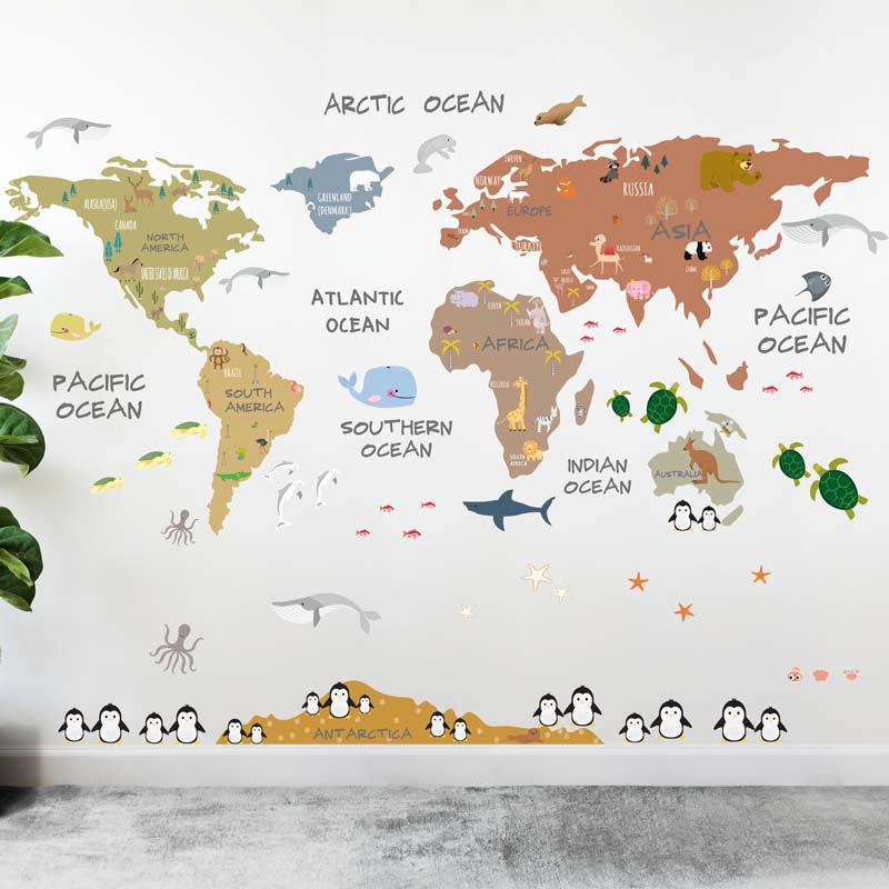 ANIMALS SOFT WORLD MAP DECAL (1)