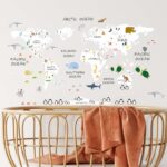 ANIMALS WHITE WORLD MAP DECAL (2)