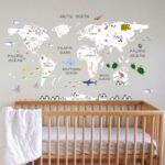 ANIMALS WHITE WORLD MAP DECAL (3)