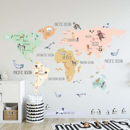 BOHO LOVE WORLD MAP DECAL