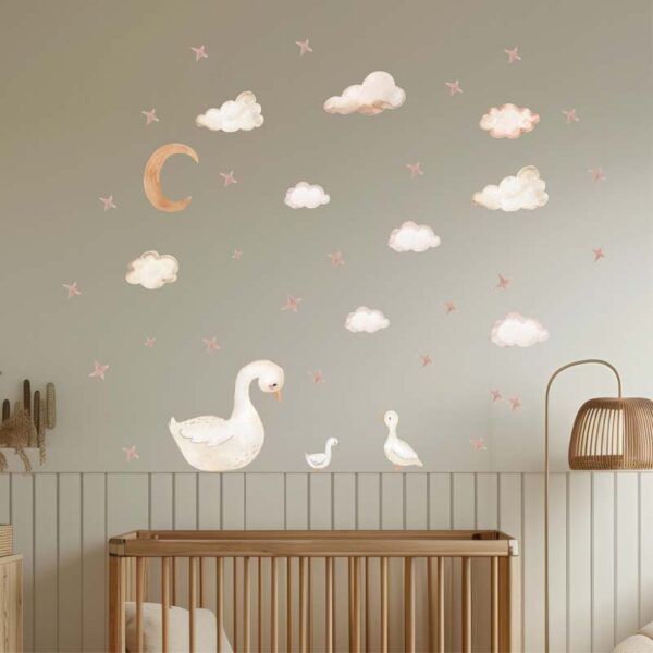 Baby and Mom Duck Wall Decals