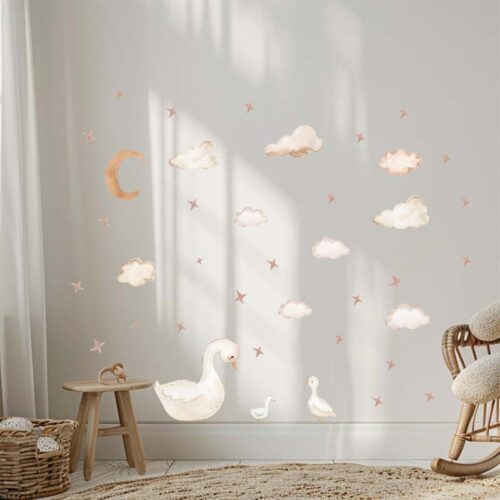 Baby and Mom Duck Wall Decals