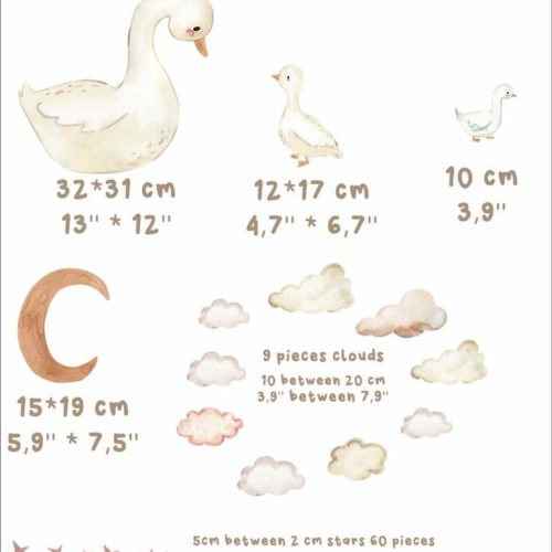 Baby and Mom Duck Wall Decals