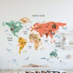 COLORFUL WORLD MAP CORAL DECAL (4)